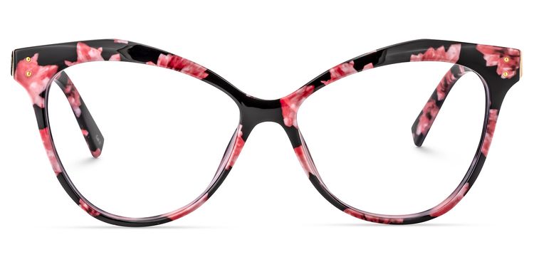 Saul Cateye Pink-Floral Glasses
