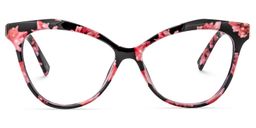 Saul Cateye Pink-Floral Glasses0