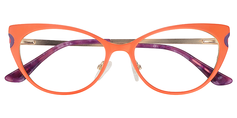 Cateye Living Coral Glasses | Zeelool Eyeglass Frames1