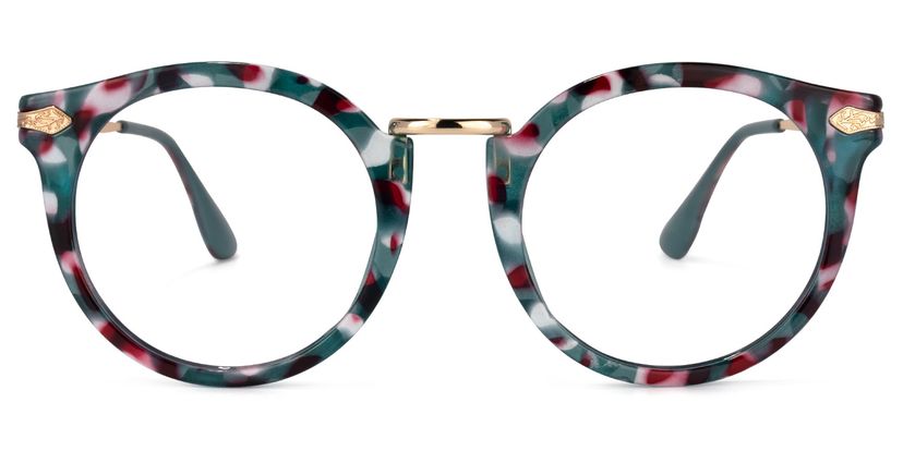 Quentina Round Blue Glasses