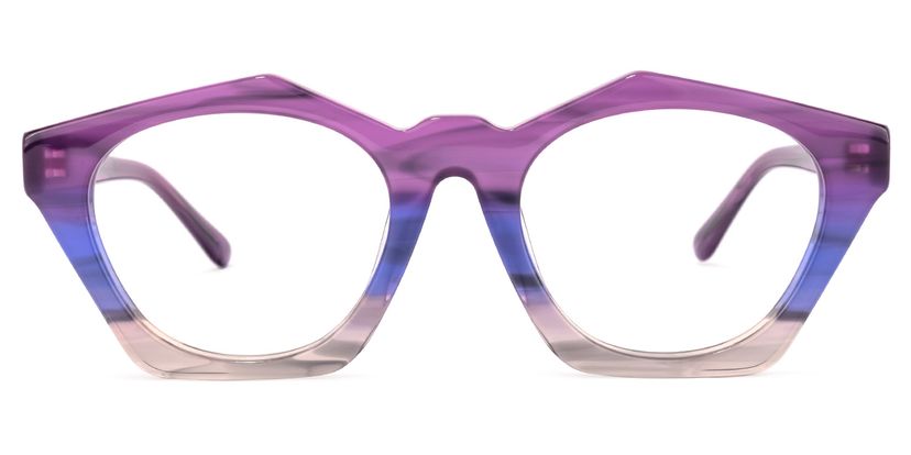 Flores Geometric Purple-Gray Glasses