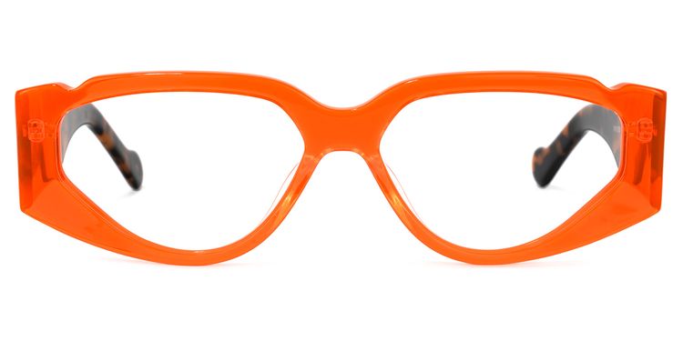 Sofia Geometric Orange Glasses