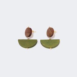 Stylish Semicircle Wood Earrings 1