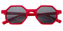 Andrea Geometric Red Sunglasses1