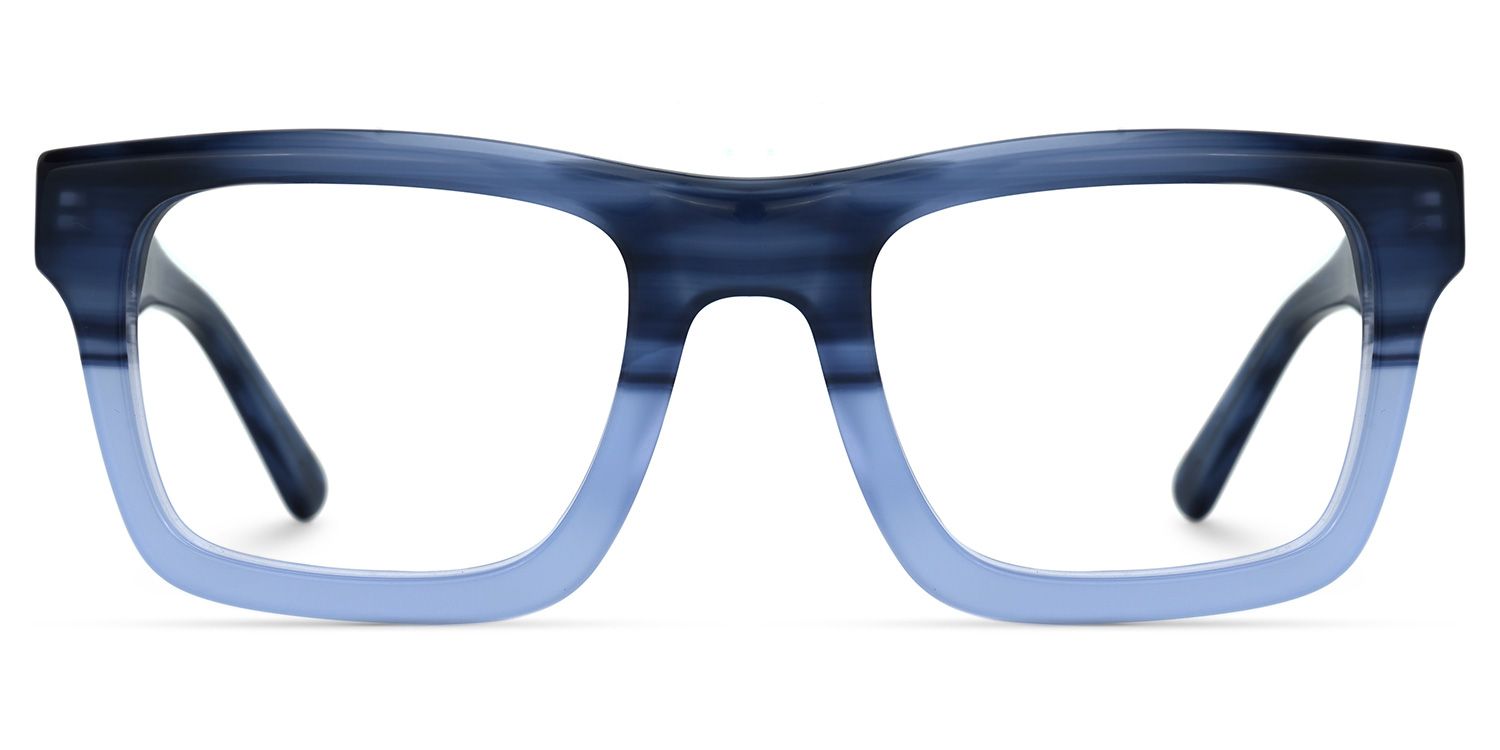 Rectangle Light Blue Glasses0
