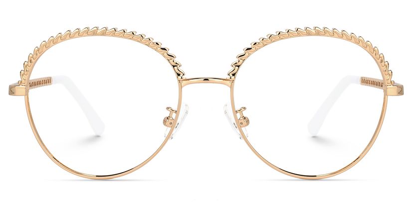 Qadir Browline Gold Glasses