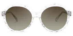 Lila Round Clear Sunglasses0