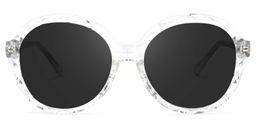Lila Round Clear Sunglasses0