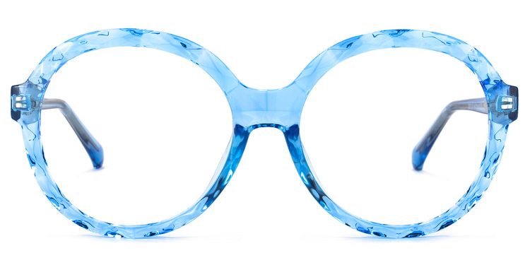 Lila Round Light-Blue Glasses