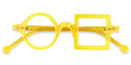 Paola Asymmetric Yellow Glasses1