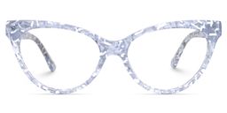 Caron Cat Eye White-Clear Glasses0