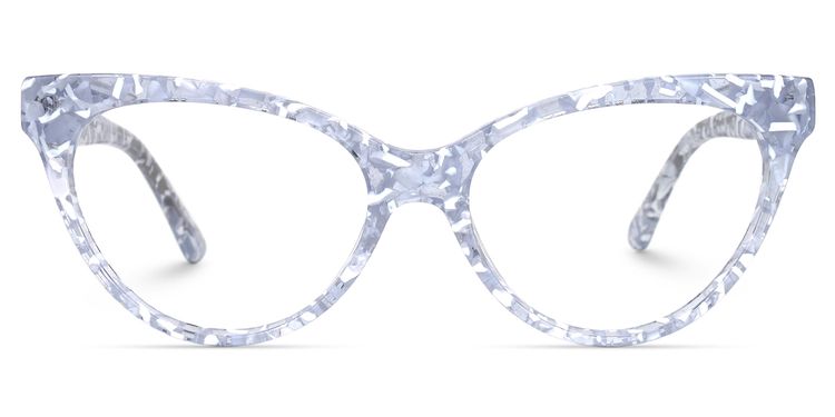 Caron Cat Eye White-Clear Glasses