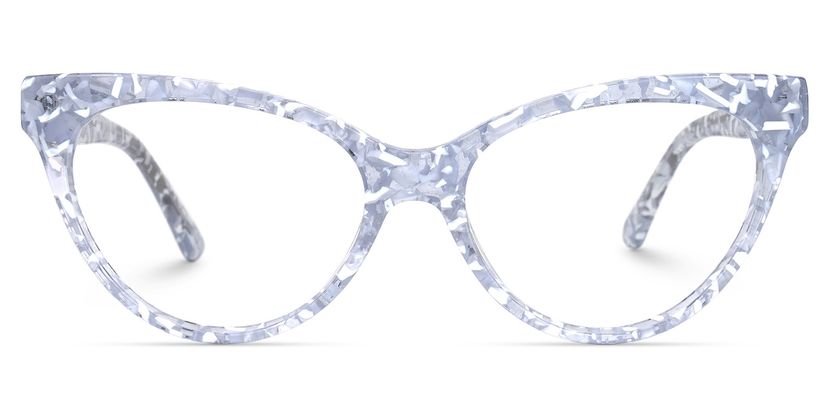 Caron Cat Eye White-Clear Glasses