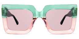 Brandon Square Green-Pink Sunglasses0