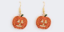 Distinctive Jack-o-lantern Shape Orange Earrings1