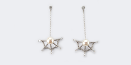 Vintage Long Chain Pearl Earrings 1