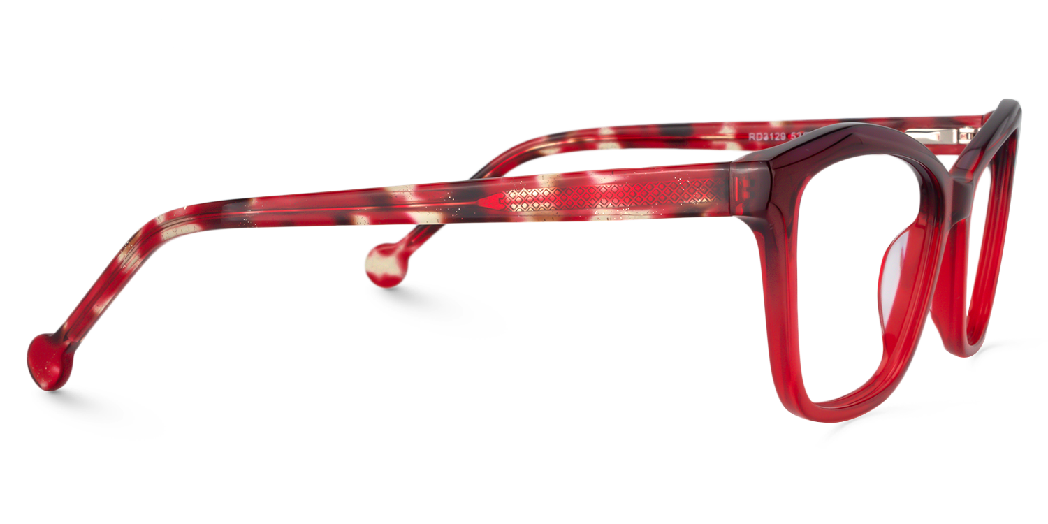 Rectangle Red Glasses | Zeelool Glasses4
