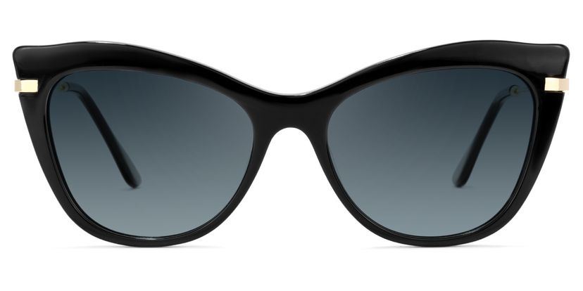 Indira Cat Eye Black Sunglasses