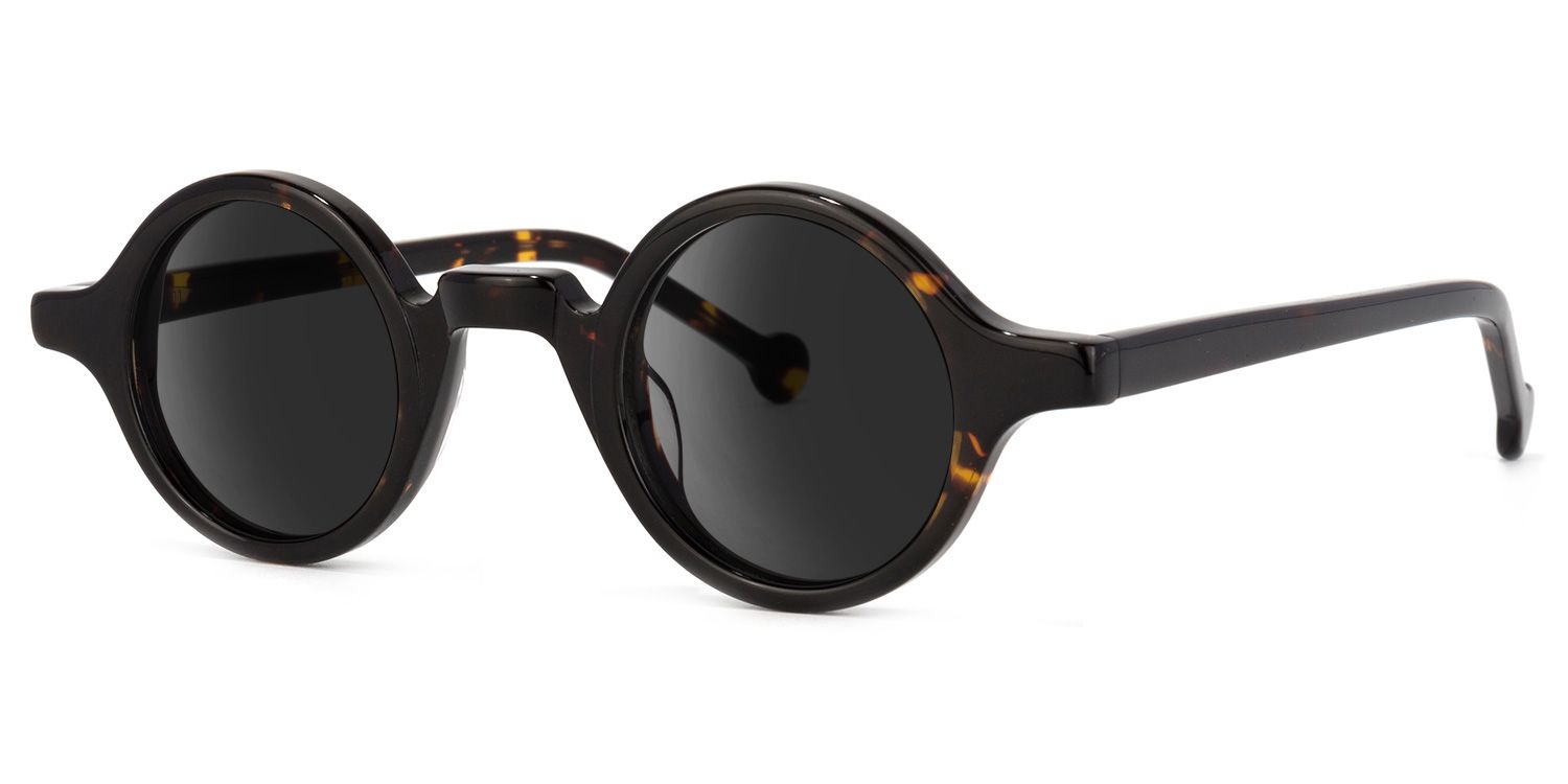 Arale Round Sunglasses with Acetate Tortoise Frames | ZEELOOL CA1