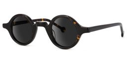 Arale Tortoise Round Sunglasses1