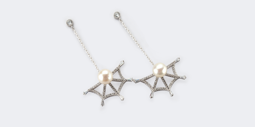 Vintage Long Chain Pearl Earrings 