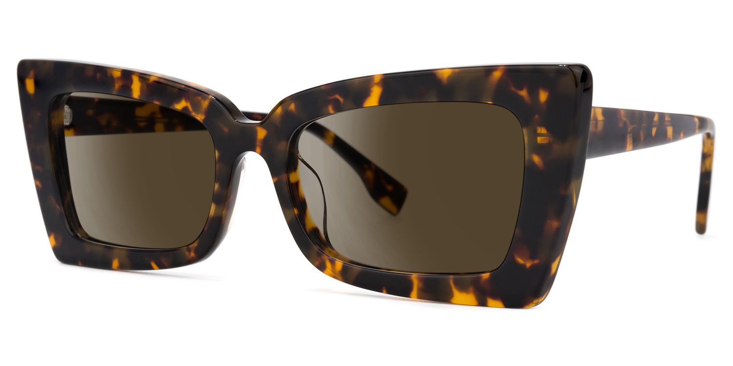 Newell Acetate Tortoise Rectangle Frame Sunglasses | ZEELOOL UK1