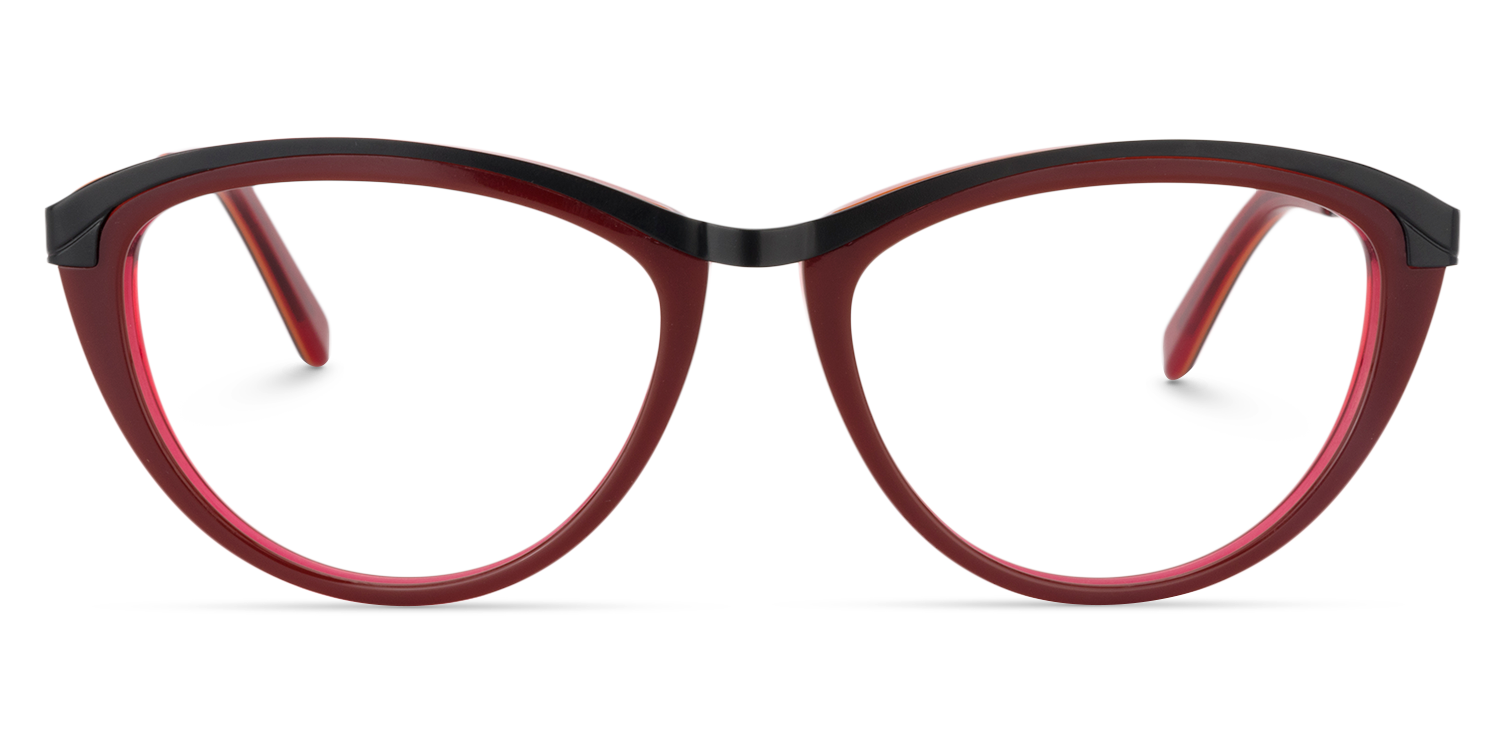 Cat Eye Dark Red Glasses | Zeelool Glasses0