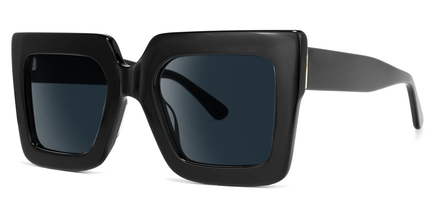 Brandon Square Black Sunglasses for Women & Men | ZEELOOL UK1