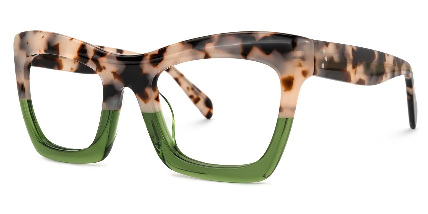 Benitez Square Two-Tone Frame & Prescription Eyeglasses3