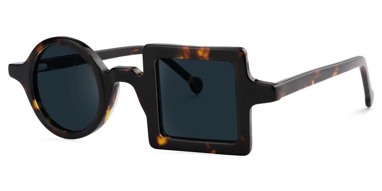 Paola Asymmetric Tortoise Sunglasses