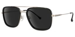 Nayeli Aviator Black-Silver Sunglasses1