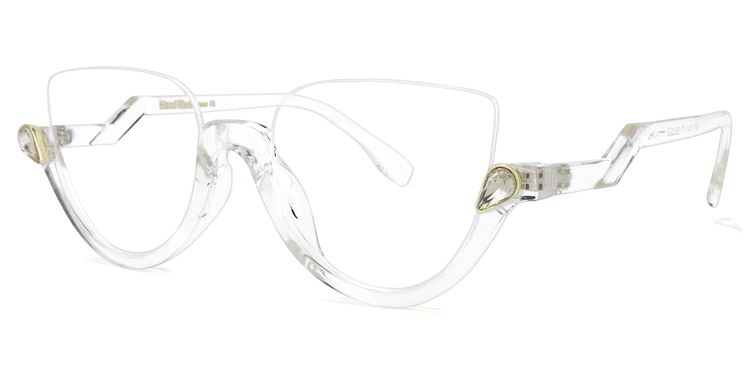 Felicia Cat Eye Clear Glasses (Z-shaped Arms)