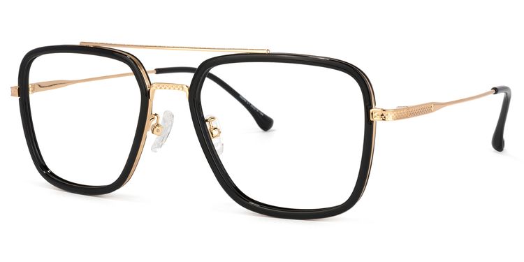 Nayeli Aviator Black-Gold Glasses