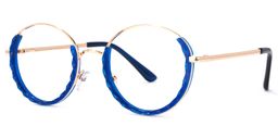 Finley Round Blue Glasses2