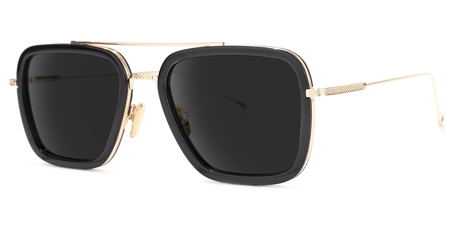 Gifford Mixed Black-Gold Aviator Frame Sunglasses | ZEELOOL UK1