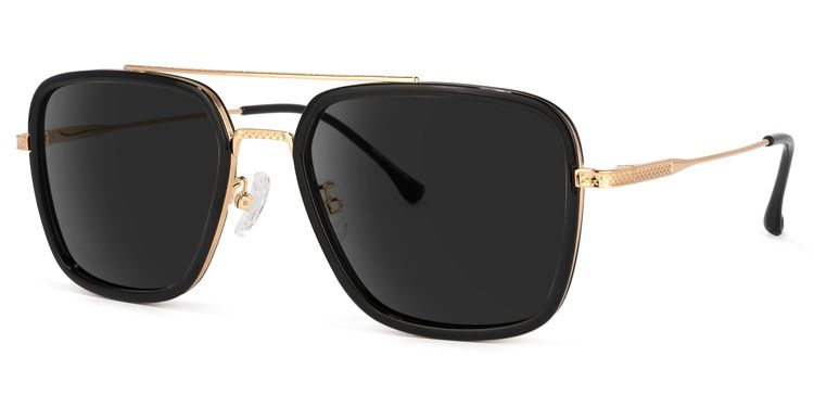 Nayeli Aviator Black-Gold Sunglasses