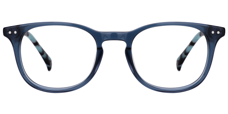 Round Dark Blue Glasses0