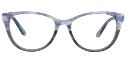 Edith Cateye Blue Pattern Glasses0