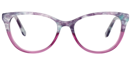 Edith Cateye Purple Pattern Glasses0