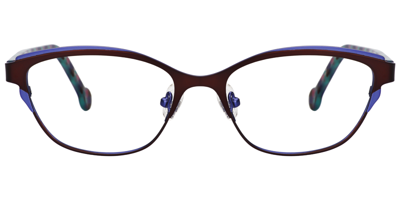 Karissa  Browline Brown Glasses