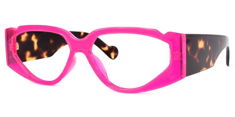 Sofia Geometric Pink Glasses