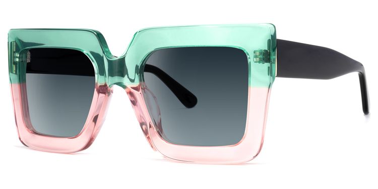 Brandon Square Green-Pink Sunglasses