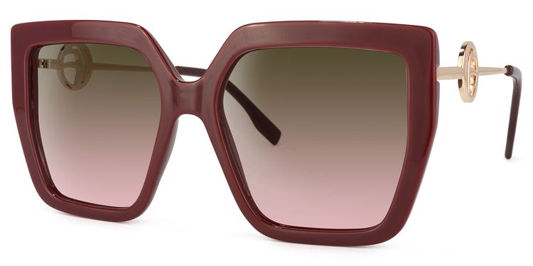 Teagan Square Dark-Red Sunglasses