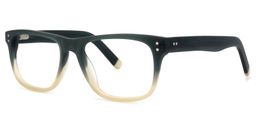 Tegan Rectangle Dark-Green Glasses1
