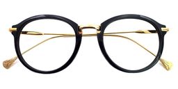 Celeste Round Black-Gold Eyeglasses1