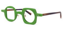Quanah Asymmetry Green Glasses1