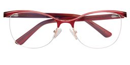 Deirdre Half Rim Red Glasses1