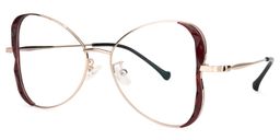 Edith Geometric Dark-Red Glasses2