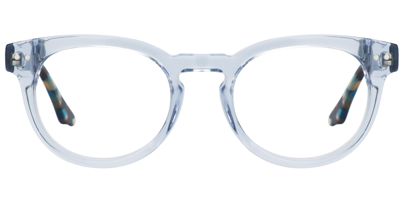 Ariel Round Translucent Blue Glasses