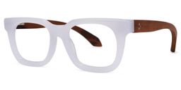 Diana Rectangle White Glasses1